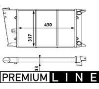 Radiatore motore MAHLE CR 420 000P per VW JETTA I (16) 1.5 1978-1984