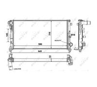 NRF Radiatore raffreddamento motore 58376 per Fiat Panda (169) 1.3 D Multijet 2006-2013