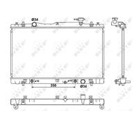 NRF Radiatore 53063 - per Suzuki Kizashi, alette di raffreddamento saldate, corpo saldato 400 mm Alu