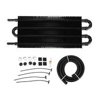 Radiatore Olio Motore, 4 File Radiatore Olio Trasmissione Universale OC1401 Alluminio Radiatore con Kit di Montaggio Tubo Flessibile