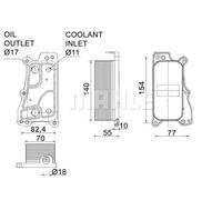 Radiatore olio motore CLC 235 000P MAHLE per MERCEDES-BENZ CLASSE C CLASSE E CLS
