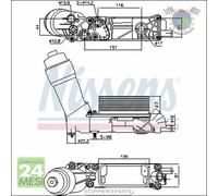 Radiatore olio motore Nissens per CHRYSLER GRAND VOYAGER V DODGE JOURNEY JEEP C