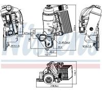 Radiatore olio motore raffreddato ad acqua 90953 NISSENS per NISSAN RENAULT OPEL
