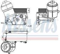 Radiatore olio motore Nissens per VW TRANSPORTER CALIFORNIA MULTIVAN TOUAREG