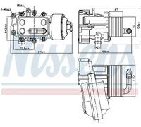 Nissens Radiatore olio motore 91315 raffreddato ad acqua con alloggiamento filtro per Audi A6 C7
