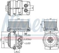 Radiatore olio motore raffreddato ad acqua 91327 NISSENS per JAGUAR LAND ROVER