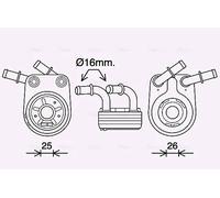 Radiatore olio motore raffreddato ad acqua FT3458 AVA QUALITY COOLING per FIAT