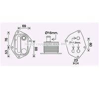 PRASCO HY3459 Radiatore olio motore