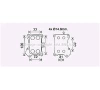 AVA COOLING SYSTEMS OL3688 Radiatore olio motore