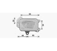 Radiatore olio motore raffreddato ad acqua PE3424 AVA QUALITY COOLING per DS