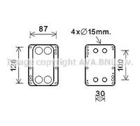 RT3631 AVA QUALITY COOLING Radiatore olio, Olio motore per NISSAN,OPEL,RENAULT,V