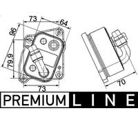 Radiatore olio, olio motore MAHLE CLC 107 000P per BMW 3 (E46) 2 2001-2005