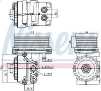 Radiatore olio, olio motore NISSENS 91327 per FORD MONDEO III (B5Y) 2 2000-2007