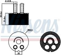 Nissens Radiatore olio motore 90935 raffreddato ad acqua per Renault, Opel