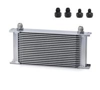 Radiatore Olio per Auto a 19 File, Universale, Tipo Britannico, in Alluminio, per Motore e Trasmissione, con Adattatore da 10AN Femmina a 8AN/6AN Maschio LZ7019 (Marrone)