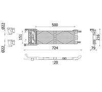 Radiatore olio servosterzo CLC 325 000P MAHLE per ALFA ROMEO GIULIA STELVIO