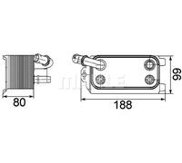 Radiatore olio servosterzo CLC 72 000P MAHLE per FORD VOLVO LAND ROVER