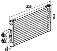 Radiatore olio servosterzo CLC 74 000P MAHLE per MERCEDES-BENZ CLASSE E CLS