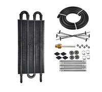 Radiatore olio universale in alluminio 4 file 6 file 8 file Para trasmissione a distanza Auto manuale automatica Oil Cooler Engine Radiator(Black 4 Rows)