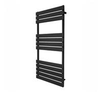 Radiatore Verticale Per Asciugamani A Pannello Piatto Di Design 1200mm X 600mm Binario Riscaldato Per Bagno Nero Montato A Parete In Acciaio Kit Di Fissaggio E Staffe Con Spazzola Inclusi