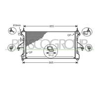 PRASCO Radiatore Acqua Radiatore Motore Alluminio per Fiat Ducato