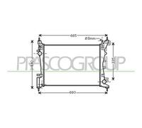 Prasco Radiatore raffreddamento motore CI907R001 per Fiat Fiorino (Cassone/Monovolume)