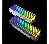 Radiatore per computer M.2 ARGB 2280 SSD M2 PC RGB NVMe Dissipatore di calore Effetto Abisso Infinito, Nero