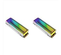 Radiatore per computer M.2 ARGB 2X 2280 SSD M2 Radiatore PC RGB M.2 NVMe Dissipatore di calore Effetto Abisso Infinito, Argento