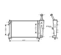Prasco Radiatore FT350R005 per Fiat Idea (2003-2005), Lancia Ypsilon (2006-2011), Musa (2004-2006)