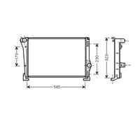 Prasco Radiatore acqua FT133R008 per Fiat Punto dal 1999 al 2003 51733001