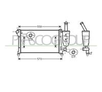 Prasco Radiatore motore FT122R006 per Fiat Panda (169 1.1/1.2, 2003-2011)