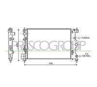 Prasco Radiatore motore OP700R003 per Opel/Vauxhall Mokka (2013-2016), Chevrolet Trax, Aveo