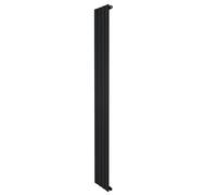 Radiatore Piatto a Colonna Singola 1800 x 280 mm Verticale Design Moderno Acciaio al Carbonio Riscaldamento Centrale Nero Opaco con Kit Fissaggio e Spazzola