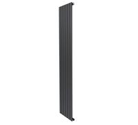 Radiatore Piatto a Colonna Singola 1800 x 420 mm Verticale Design Moderno Acciaio al Carbonio Riscaldamento Centrale Antracite Opaco con Kit Fissaggio e Spazzola