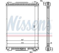 Radiatore Raffreddamento Motore Auto Nissens 633350 Alluminio Corpo di Saldato