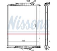 Radiatore Raffreddamento Motore Auto Nissens 654630 Alluminio Corpo di Saldato