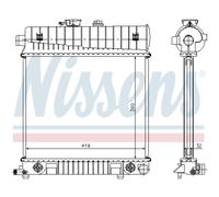 NISSENS Radiatore, Raffreddamento motore per MERCEDES-BENZ 62708A