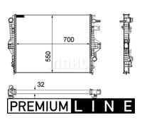 Radiatore, raffreddamento motore MAHLE CR 1184 000P