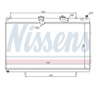 Nissens Radiatore motore 63619 Alette di raffreddamento saldate per Peugeot Citroën