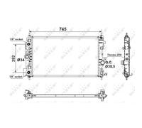 Radiatore Alette di raffreddamento saldate 53159 NRF per OPEL CHEVROLET