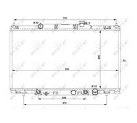 NRF Radiatore motore 53574 alette di raffreddamento saldate per HONDA CR-V II (2001-2007)