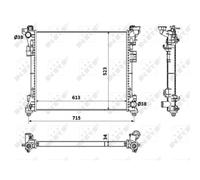 Radiatore Alette di raffreddamento saldate 53900 NRF per LANCIA CHRYSLER