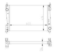 Radiatore Raffreddamento Motore Nrf 54752A Economy Class per Fiat Opel Vauxhall