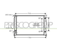 PRASCO AD017R003 Radiatore motore