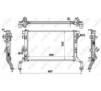 Radiatore, Raffreddamento motore per RENAULT LAGUNA LATITUDE