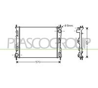 PRASCO RN025R009 Radiatore motore