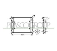 Prasco Radiatore motore FT124R002 per Fiat Panda (dal 2012)