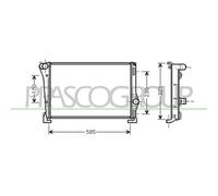 Prasco Radiatore acqua FT133R008 per Fiat Punto dal 1999 al 2003 51733001