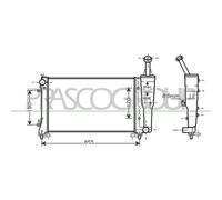 Prasco Radiatore FT350R005 per Fiat Idea (2003-2005), Lancia Ypsilon (2006-2011), Musa (2004-2006)