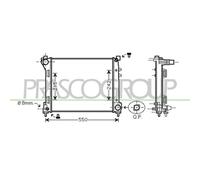 Radiatore Raffreddamento Motore Prasco LA004R001 Aq per Lancia